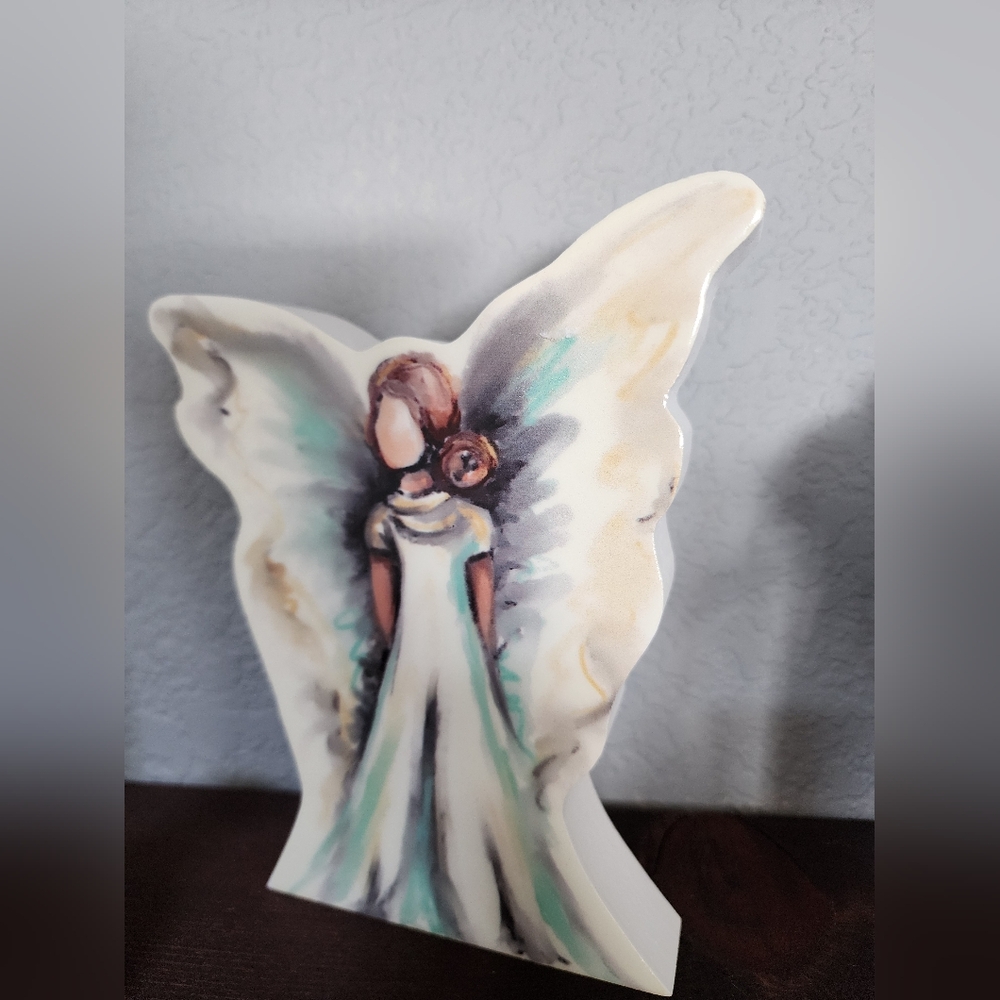 Angel Figurine - White with Pastel Accents